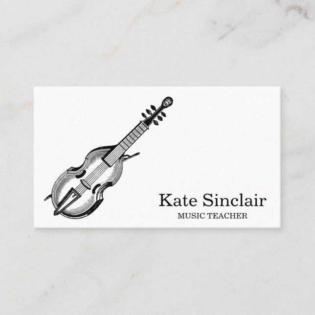 Cartão De Visita Elegant Music Teacher Keys Musical Business Card (Frente)