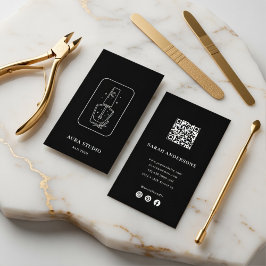 Cartão De Visita Elegant Nail Artist | Modern Manicurist Salon