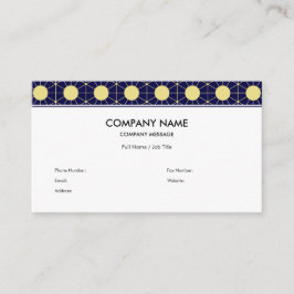 Cartão De Visita Elegant Navy and Gold Geometric Tile Pattern