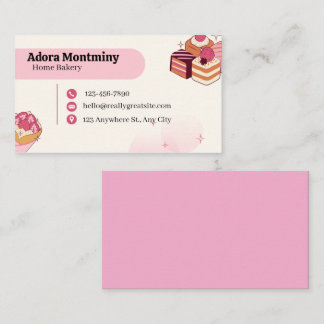 Cartão De Visita Elegant Pastry Chef Business Card – Custom Contact