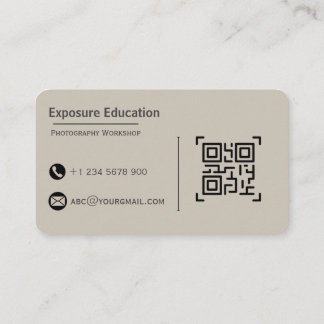 Cartão De Visita Elegant Photography Workshop Brown Business Card
