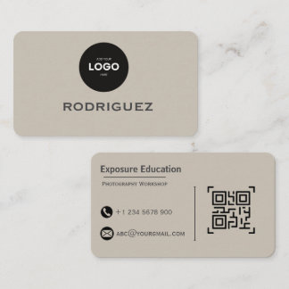 Cartão De Visita Elegant Photography Workshop Brown Business Card