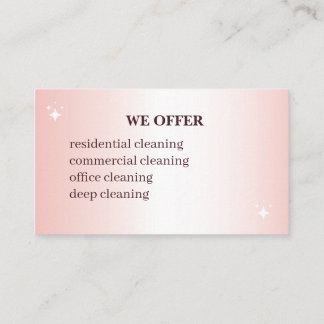 Cartão De Visita Elegant Pink Cleaning Service Business Card 
