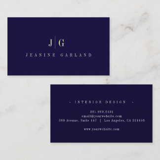 Cartão De Visita Elegant Professional Simple Monogram Minimalist Bu
