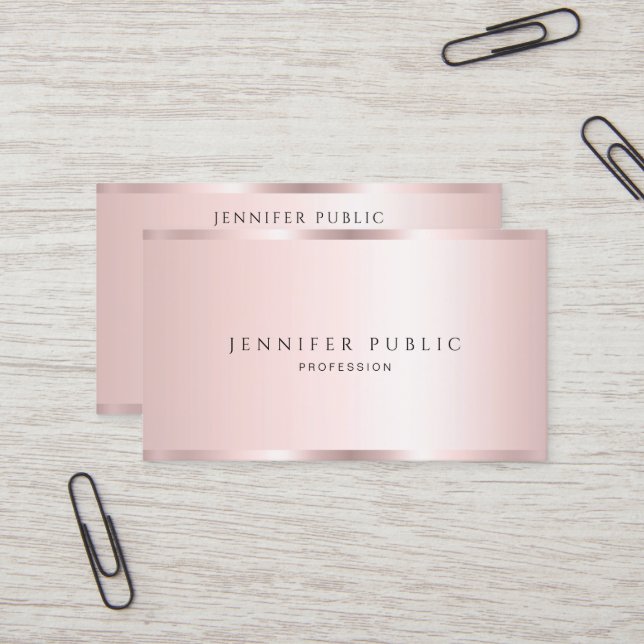 Cartão De Visita Elegant Professional Template Luxury Rose Gold (Frente/Verso In Situ)