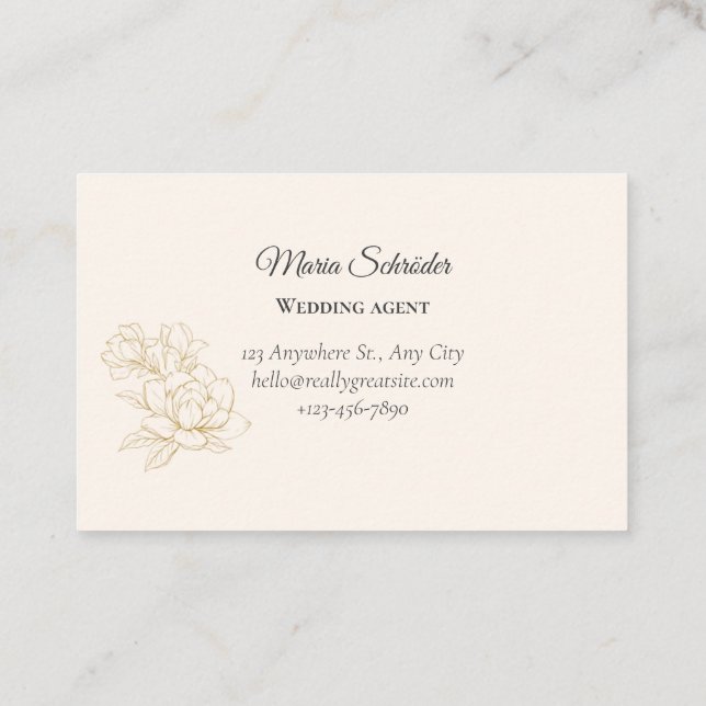 Cartão De Visita Elegant Schwarz & Creme Visitenkarte (Verso)