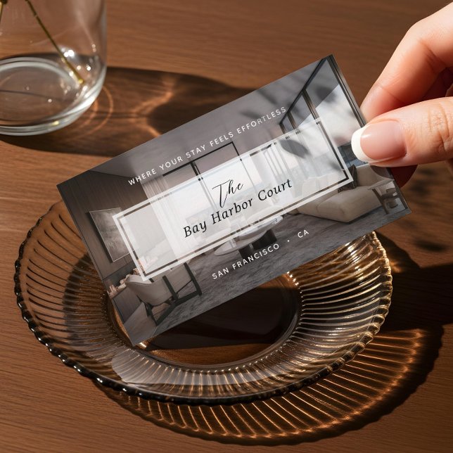 Cartão De Visita Elegant Short Term Rental Property Manager Photo (Elegant Short Term Rental Property Manager Photo Business Card)