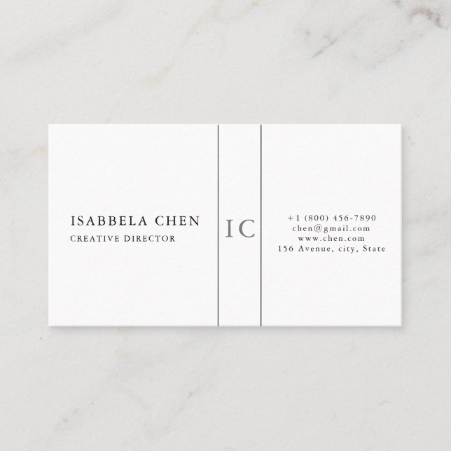 Cartão De Visita Elegant Simple Modern Monogram Business Card (Frente)