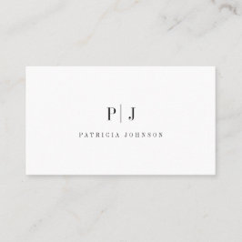 Cartão De Visita Elegant Simple Monogram Professional  Minimalist
