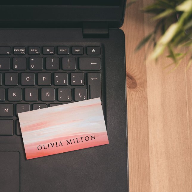 Cartão De Visita Elegant Texture Pastel Bold Consultant (Criador carregado)