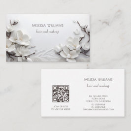 Cartão De Visita Elegant White 3D Magnolia