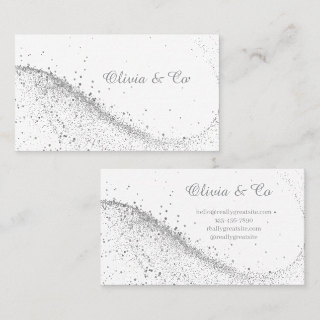 Cartão De Visita Elegant White Business Card (Frente/Verso)