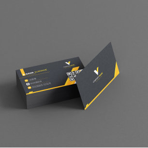Cartão De Visita Elegante Abstrato amarelo criativo