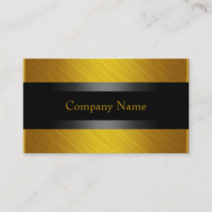 Cartão De Visita Elegante Amarelo Dourado com Preto