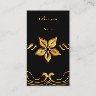 Cartão de Visita Elegante Amarelo Dourado Preto