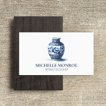 Elegante Aquarela Blue Ginger Jar Design Interior