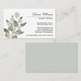 Cartão De Visita Elegante Aquarela Eucalyptus Deixa Feminina