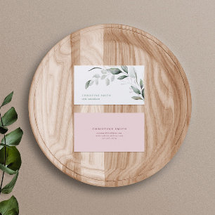 Cartão De Visita Elegante Aquarela Eucalyptus Simples Greenerescênc