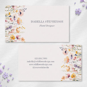 Cartão De Visita Elegante Aquarela Floral