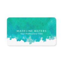 Elegante Aquarela Moderna Mínima Verde Azul