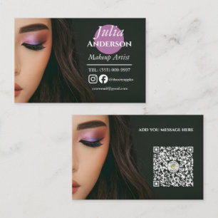 Cartão De Visita Elegante Artista de Maquiagem MUA foto pequena emp