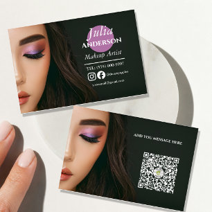 Cartão De Visita Elegante Artista de Maquiagem MUA foto pequena emp