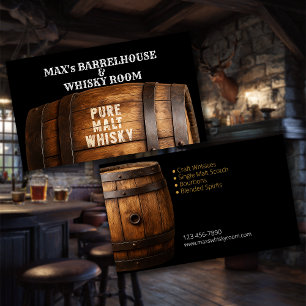 Cartão De Visita Elegante Barrelhouse e Whisky Room