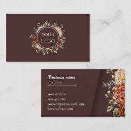 Cartão De Visita Elegante Beleza Floral em Aquarela & Eventos