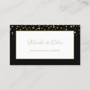 Cartão De Visita Elegante Black e Dourado Sparkle Boutique