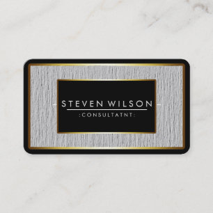 Cartão De Visita Elegante Black Professional Modern Plain Dourado