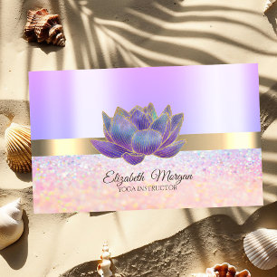Cartão De Visita Elegante Bokeh Faixa Dourada,Glitter Lótus