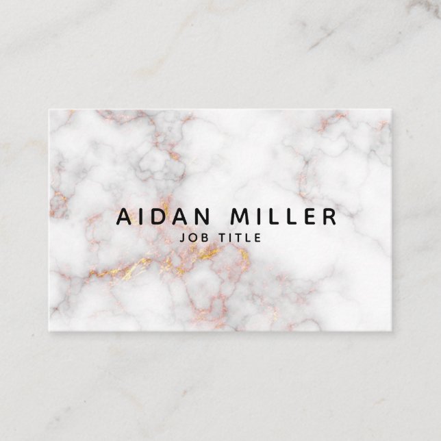 Cartão de visita elegante bonito com mármore do (Frente)