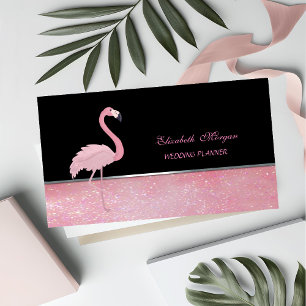 Cartão De Visita Elegante Bonito, Flamingo Rosa
