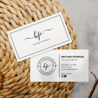 Cartão De Visita Elegante branco e limpo profissional moderno