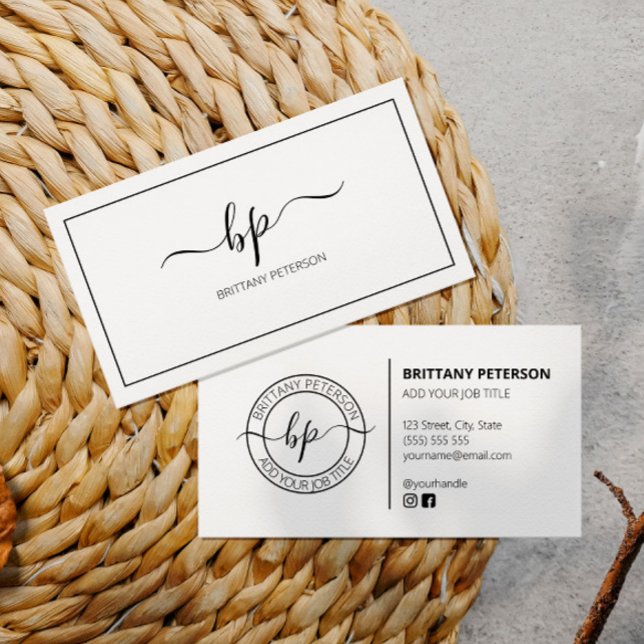 Cartão De Visita Elegante branco e limpo profissional moderno (Criador carregado)