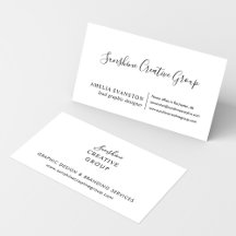 Elegante Branco Preto Script Profissional
