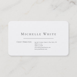 Cartão De Visita Elegante Branco Profissional Moderno Simples