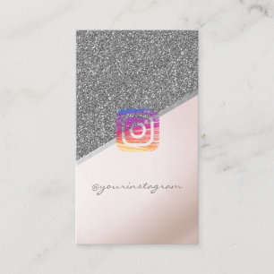 Cartão De Visita Elegante Brilho Moderno, Instagram Mídia Social