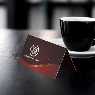 Cartão De Visita Elegante Burgundy Poeira Dourada Logotipo da E