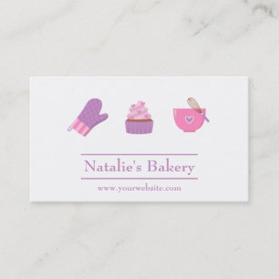 Cartão De Visita Elegante Cafè Padaria de Cupcakes Modernos Rosa Ro