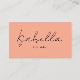 Cartão De Visita Elegante Caligrafia Peach Lash Artista
