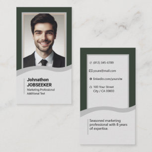 Cartão De Visita Elegante Candidato a Emprego Decente Minimalista V