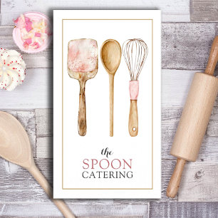 Cartão De Visita Elegante Caterer Whisk Spoon Utensls