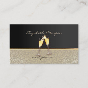 Cartão De Visita Elegante Chique Chic,Damasco,Preto,Óculos