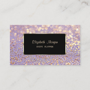 Cartão De Visita Elegante  Chique,Falso Ouro,Glitter Bokeh