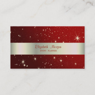 Cartão De Visita Elegante Chique, Listrado, Vermelho