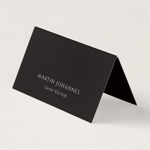 Cartão De Visita Elegante Chique Simples Minimalista Preto
