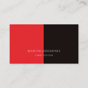 Cartão De Visita Elegante Chique Simples Sofisticado Vermelho Preto