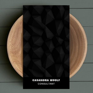 Cartão De Visita Elegante Classy Black Texture Professional