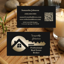 Elegante Código QR de Chave Dourada para Imóveis P
